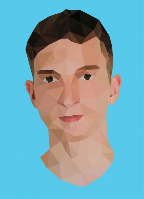 Low poly portrét